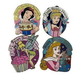 Disney Happy Birthday Princess Pins 2004-2006 Set of 4